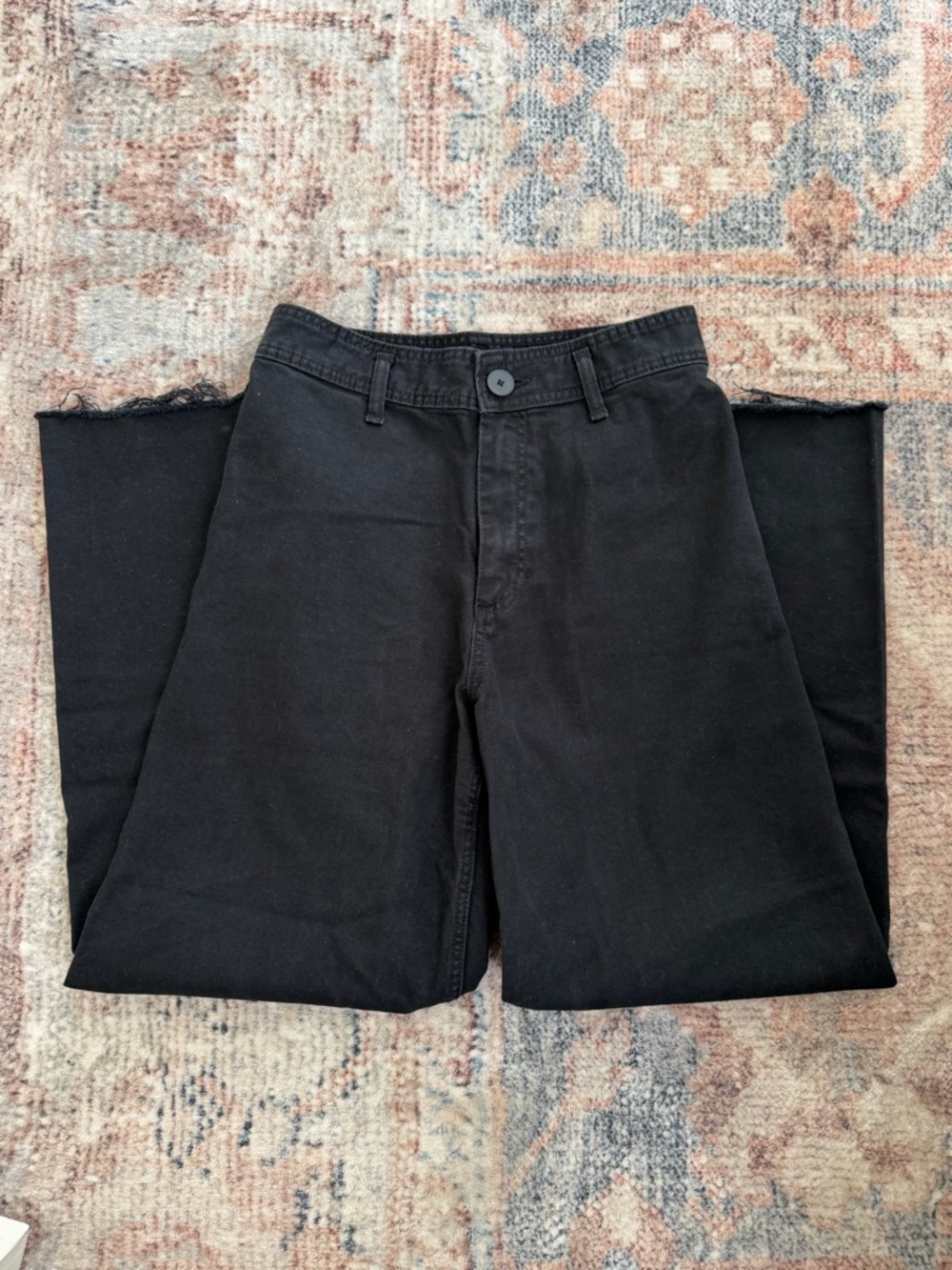 Zara Wide-Leg Marine Black Jeans 8 - Picture 5 of 8